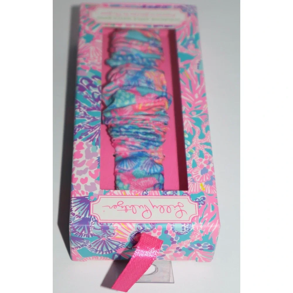 LILLY PULITZER Scrunchie Pink Purple Blue Apple Watch Band 38 40 mm NEW
